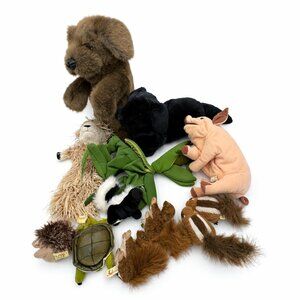 Folkmanis Puppets Lot Bundle Hand and Finger Animals Plush Stuffed Toys